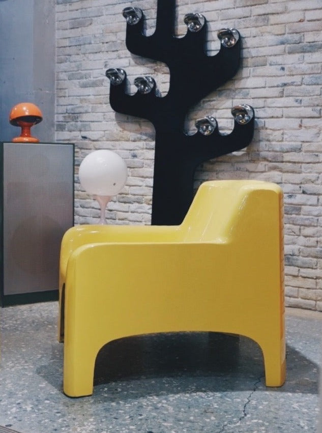 Orange Gaia lounge chair by Carlo Bartoli