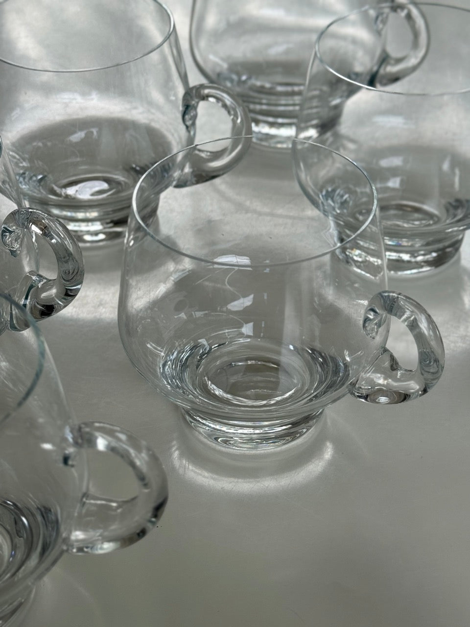 Set of 6 Vintage Glass Mugs