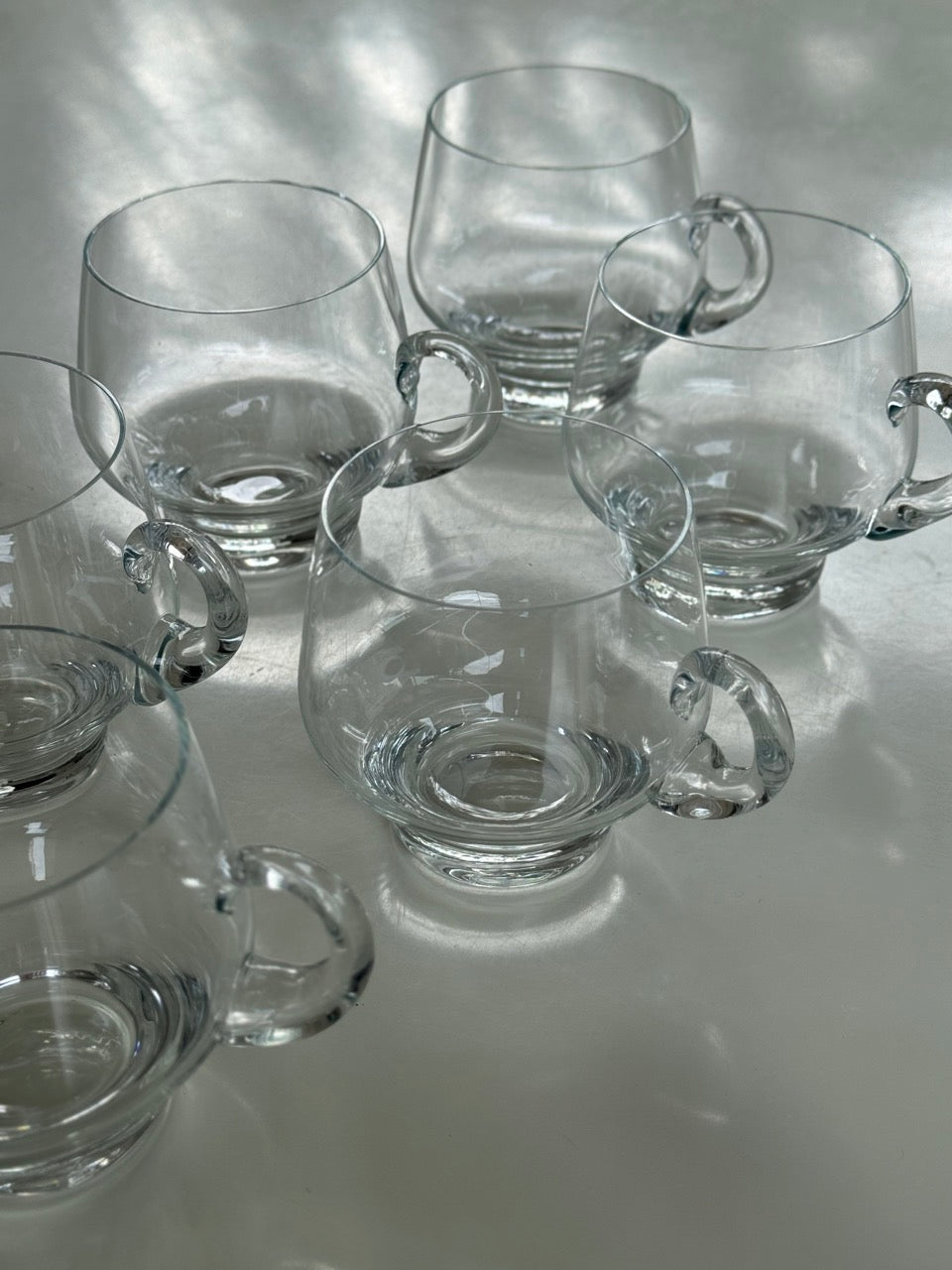 Set of 6 Vintage Glass Mugs
