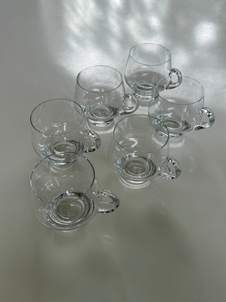 Set of 6 Vintage Glass Mugs