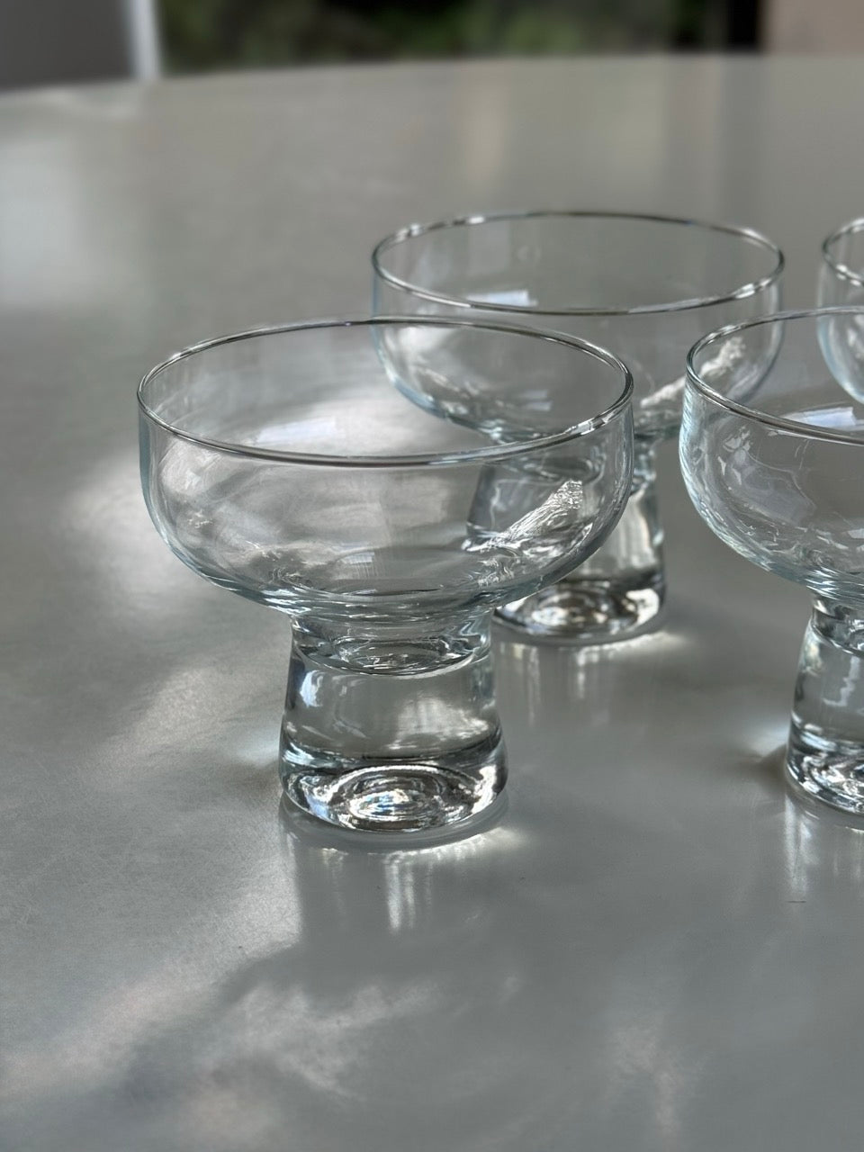 Set of 4 Vintage Bubble Stem Coupes