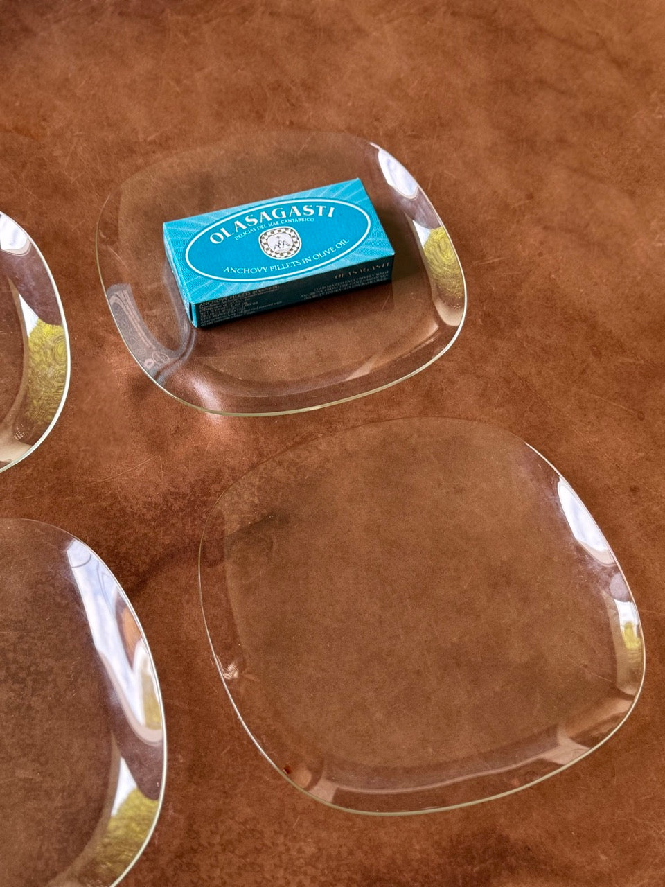 Set of 4 Glass Square Plates