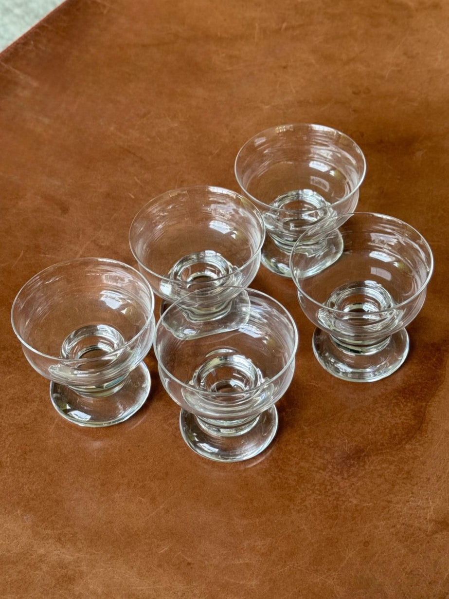 Set of 5 Heavy Bottom Glasses