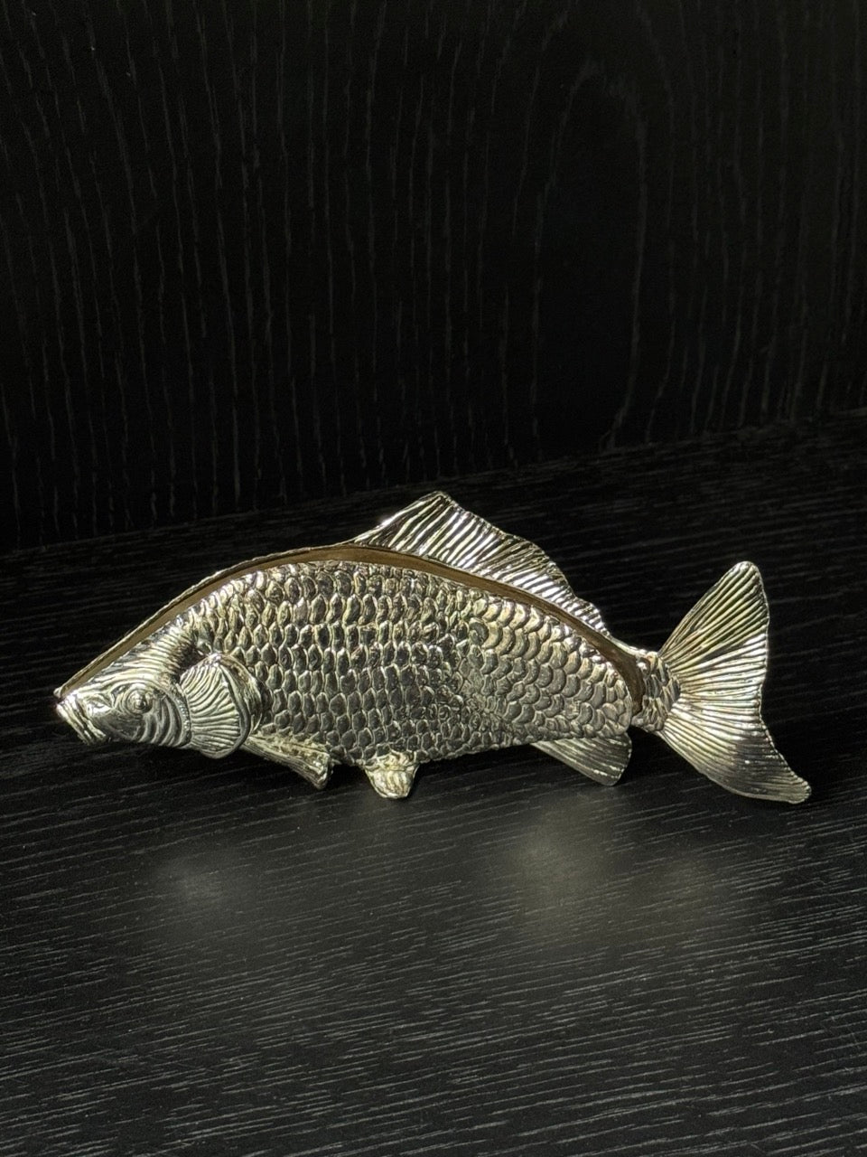 Silver Plated Fish Sculpture / Letter Holder / Napkin Holder