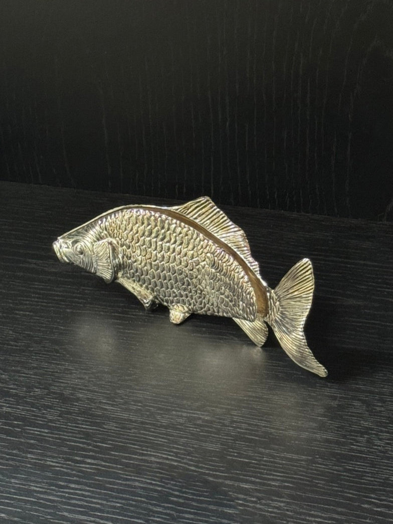 Silver Plated Fish Sculpture / Letter Holder / Napkin Holder