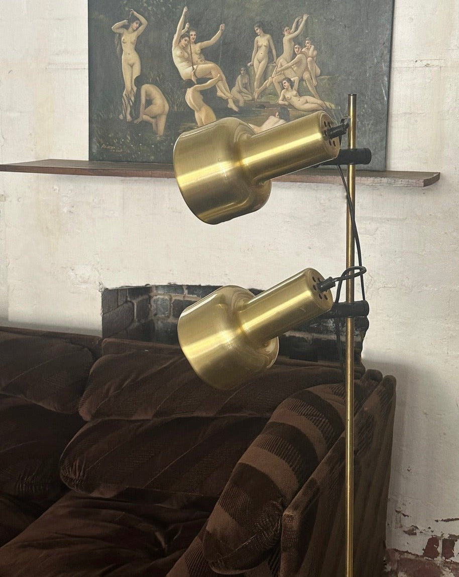 Brass Twin Head Floor Lamp