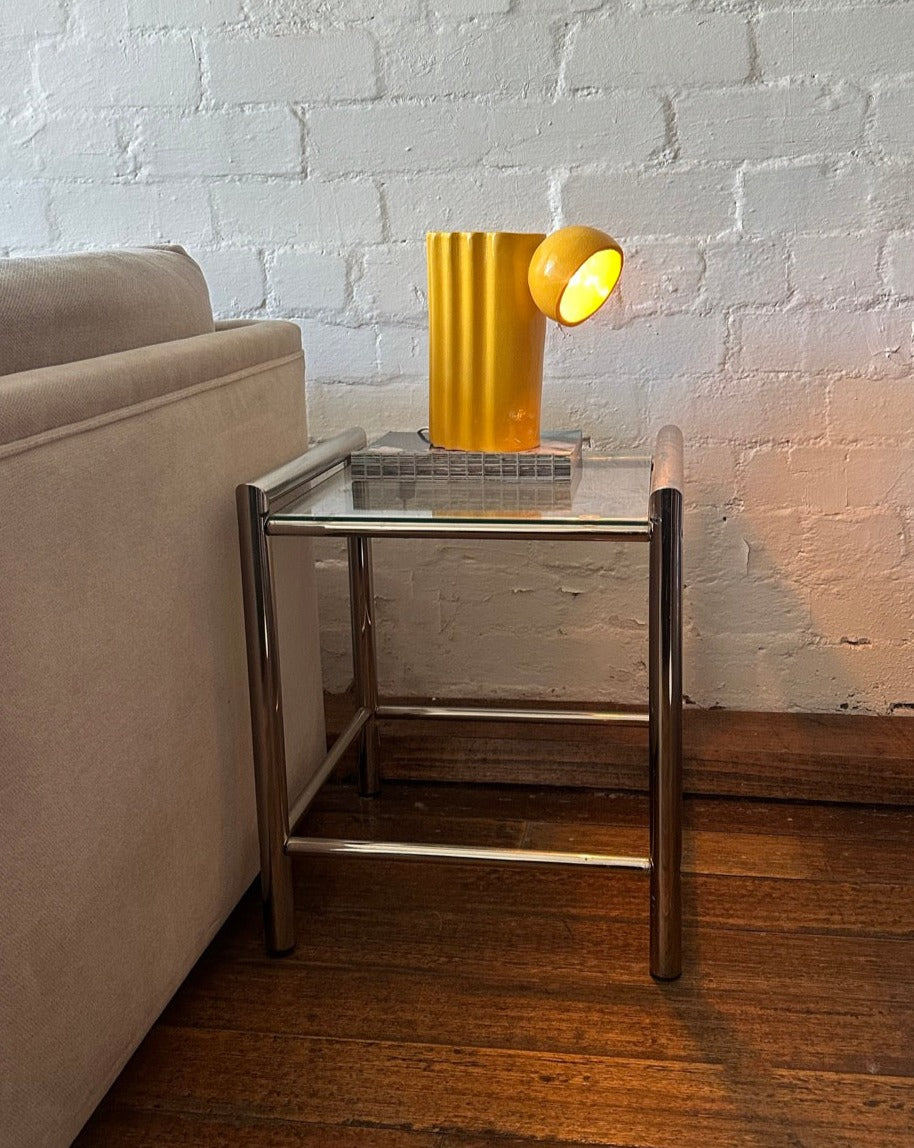 Chrome and Glass Side Table
