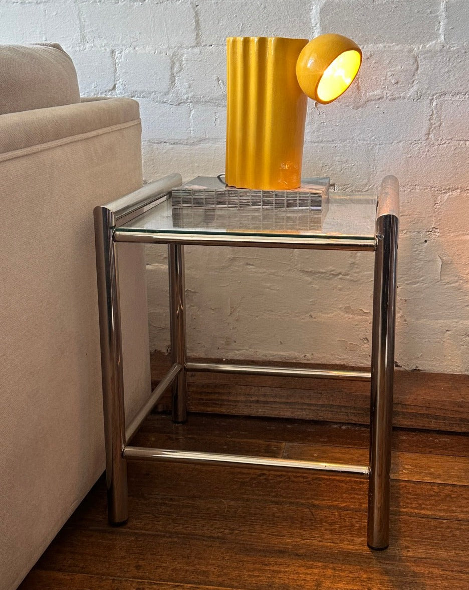 Chrome and Glass Side Table