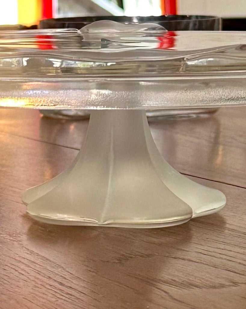 Vintage Mikasa Evita Embossed Glass Cake Stand