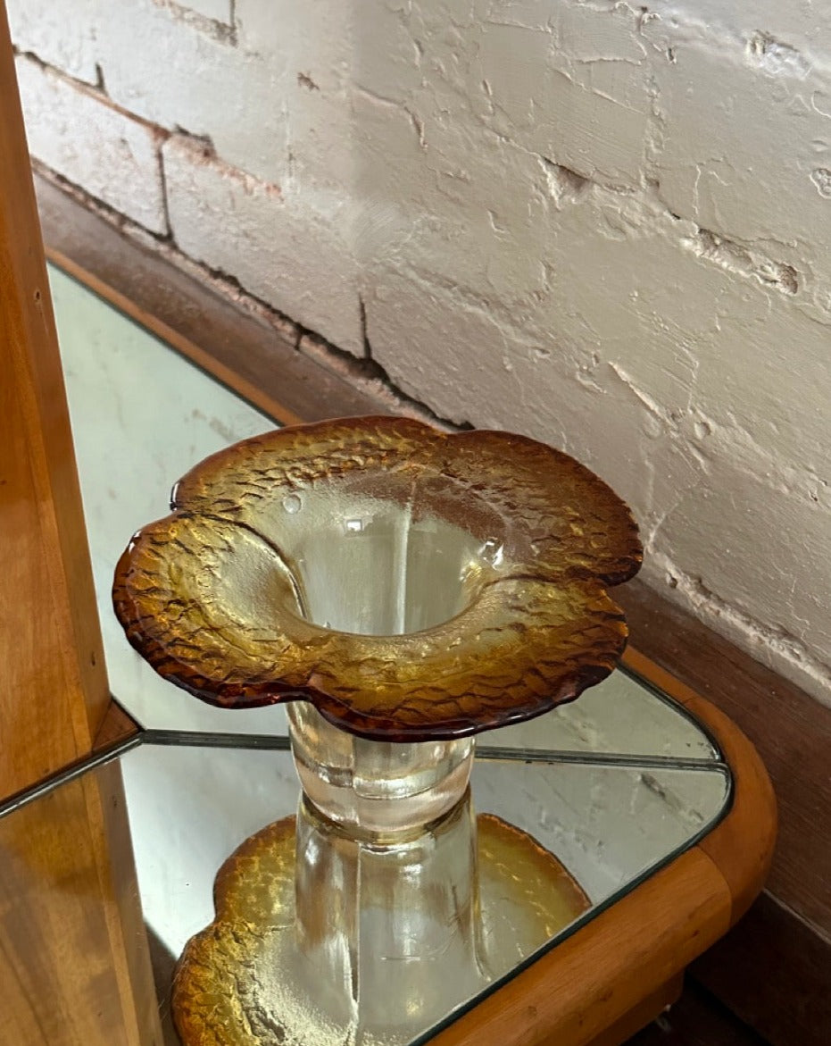 Pressed Floral Glass Vase