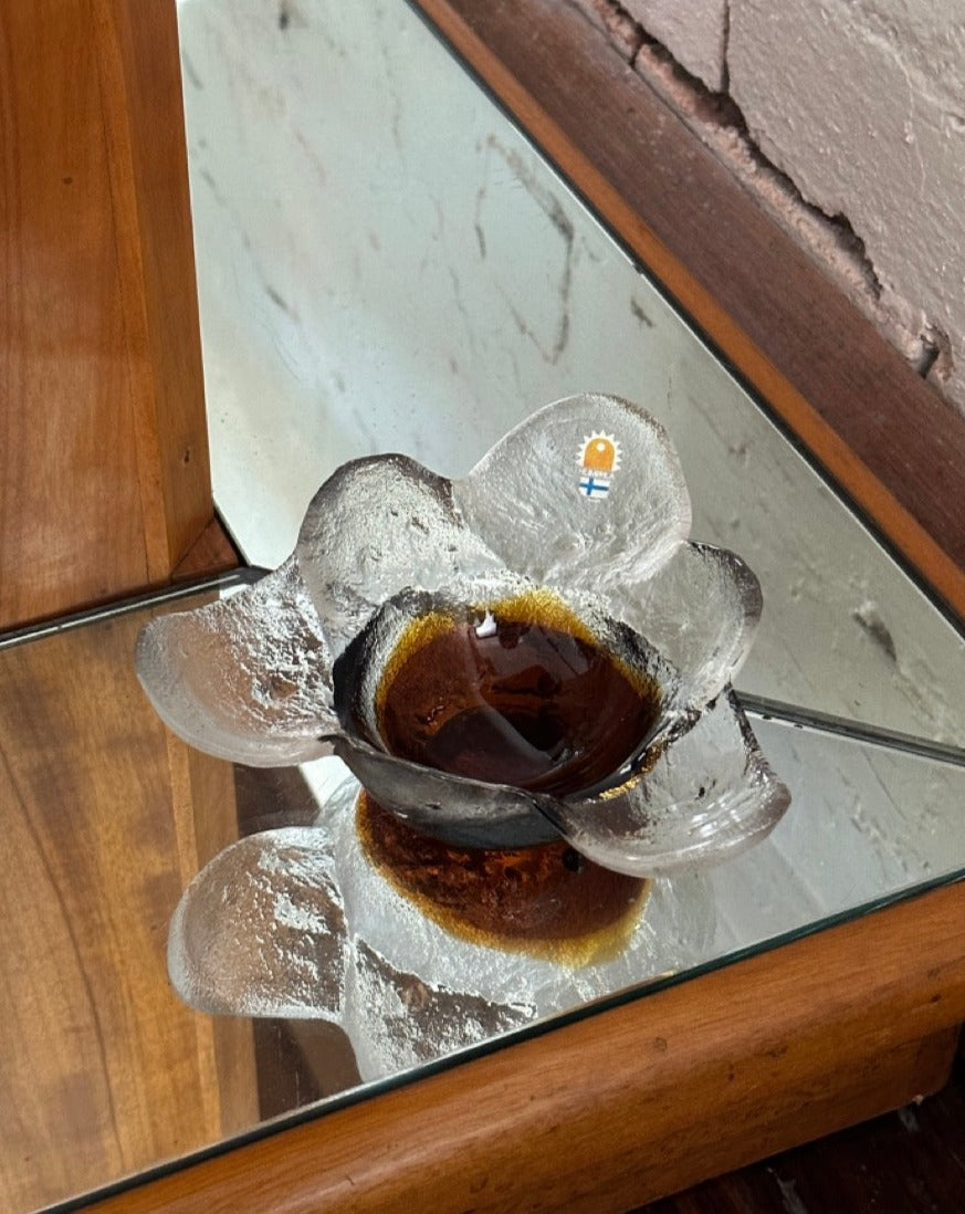 Pressed Floral Glass Bowl