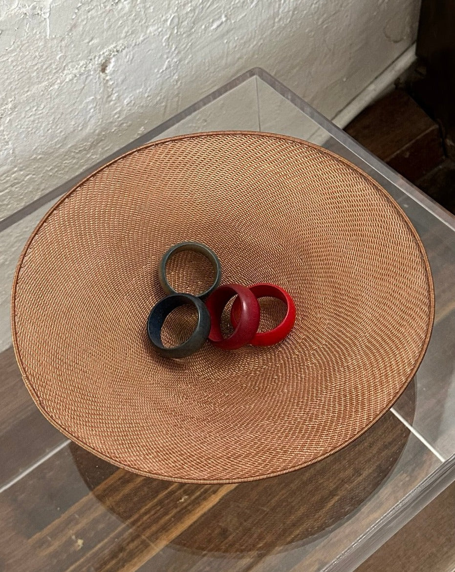 Vintage Woven Copper Bowl