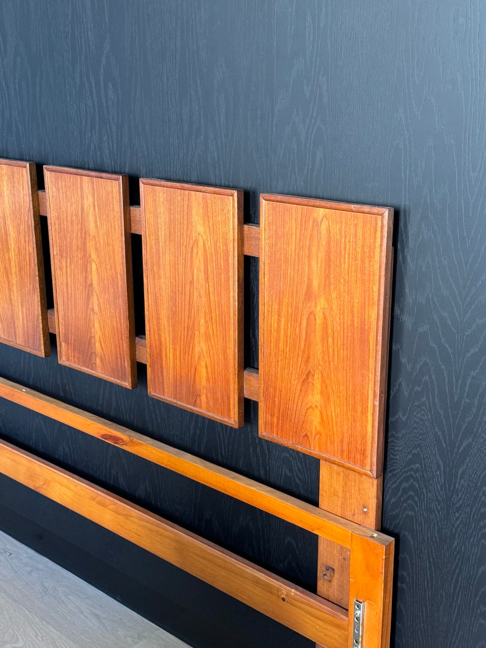 Mid Century Teak Bedhead (Queen)