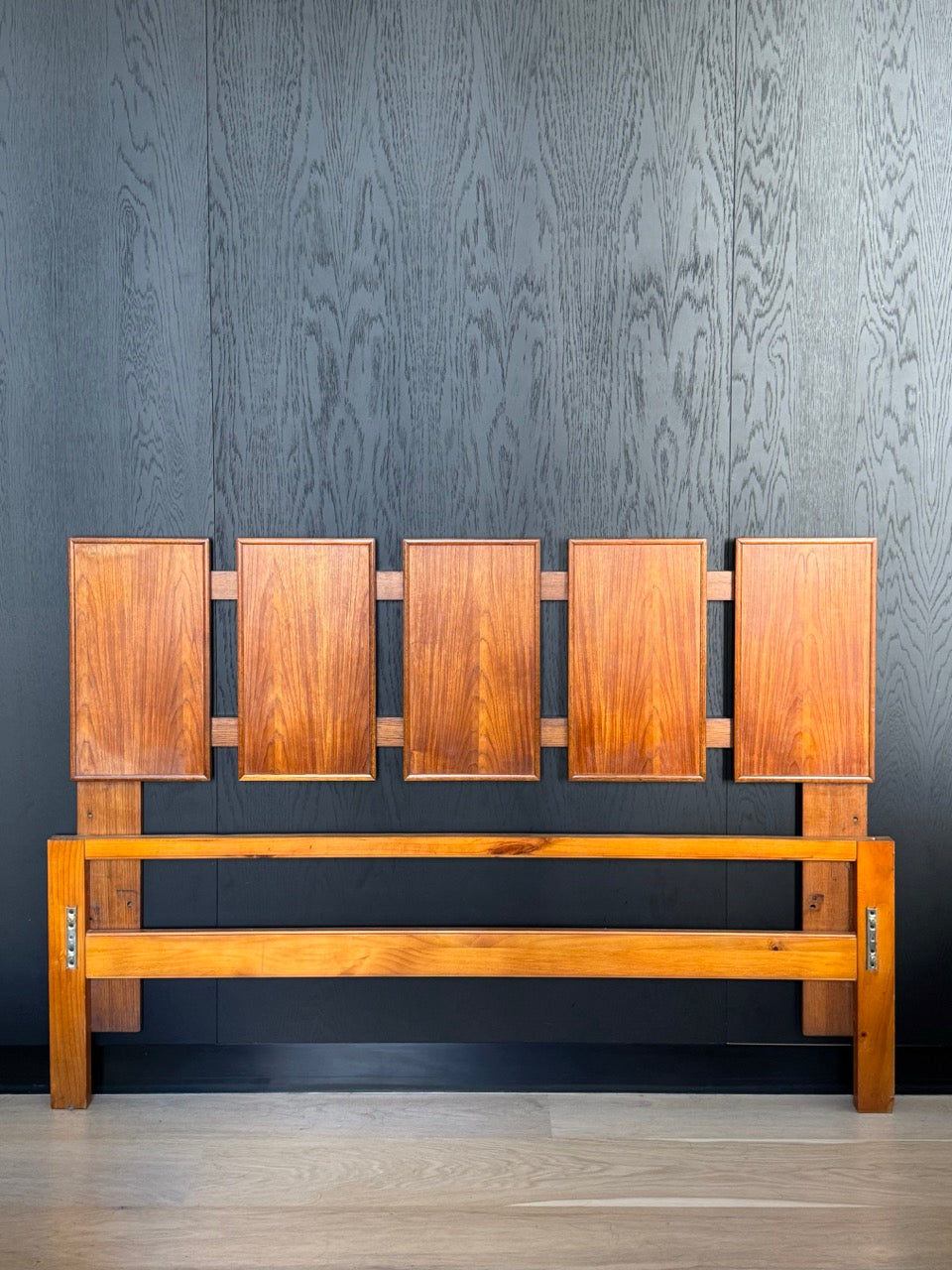Mid Century Teak Bedhead (Queen)