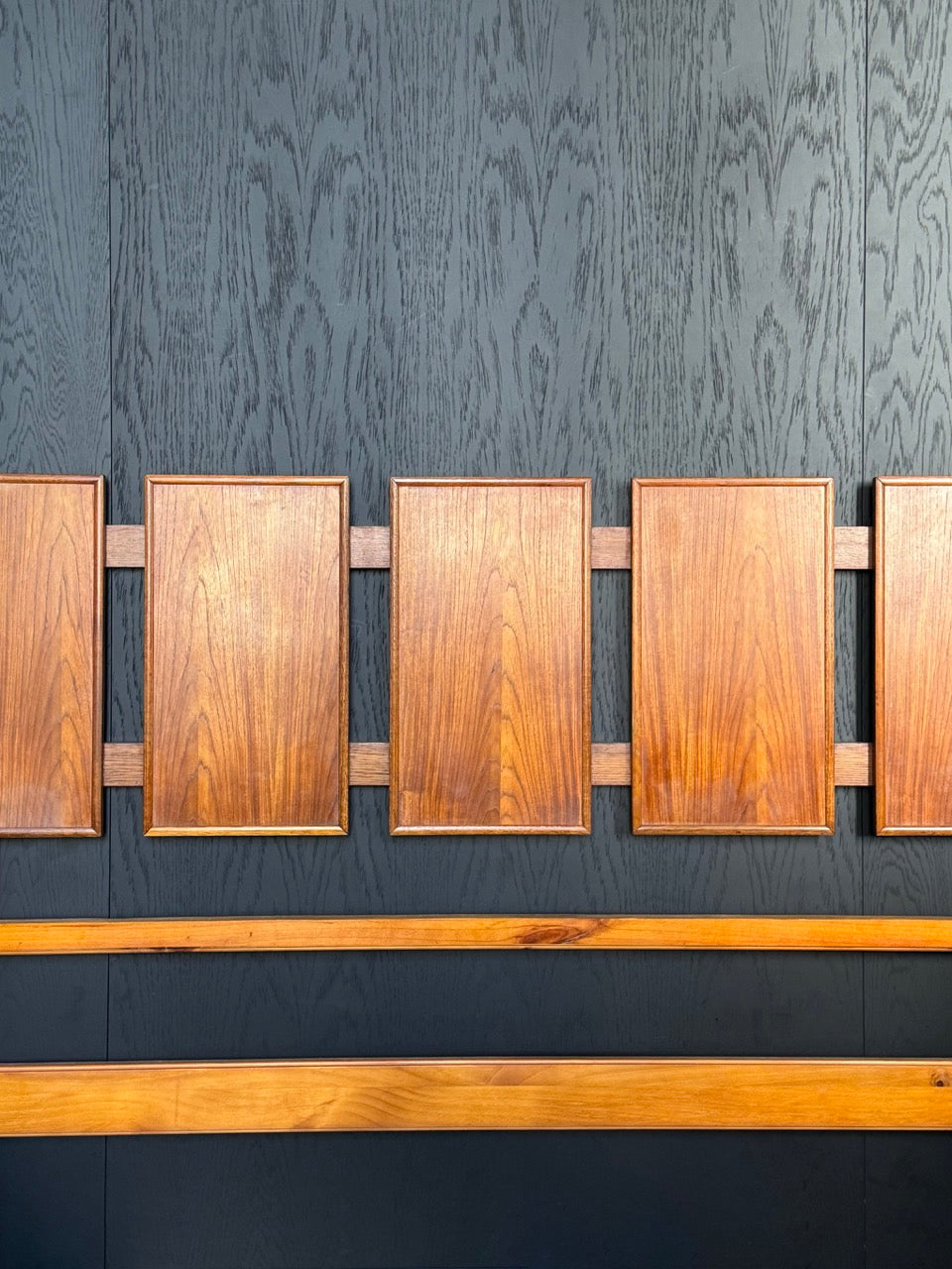 Mid Century Teak Bedhead (Queen)