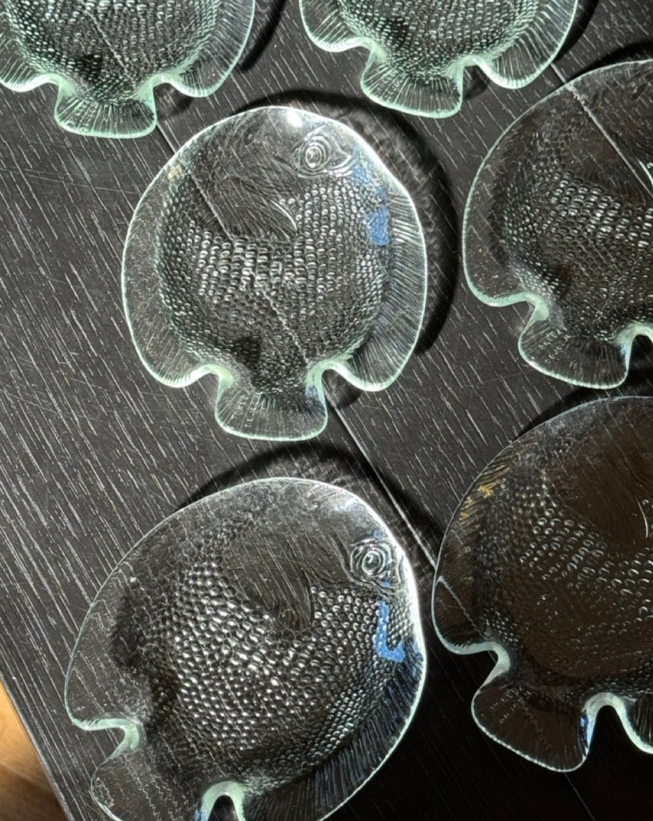 Set of 6 Arcoroc Fish Plates