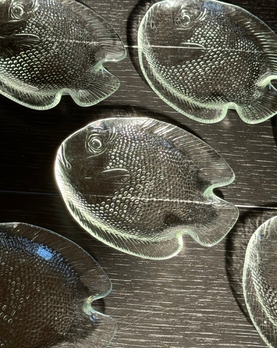 Set of 6 Arcoroc Fish Plates