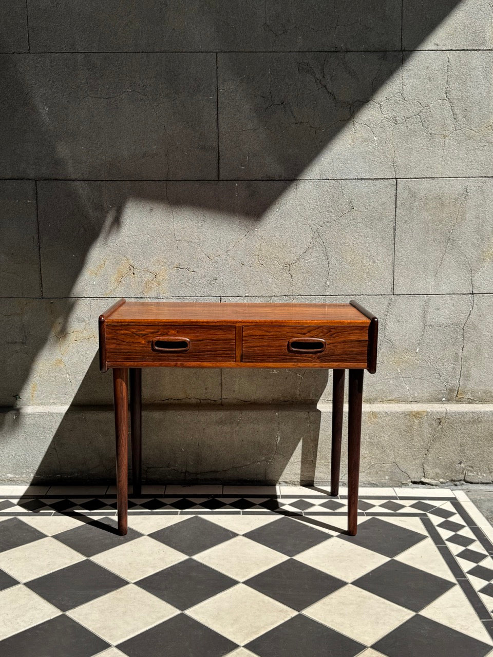 Danish Rosewood Side Table with Drawers