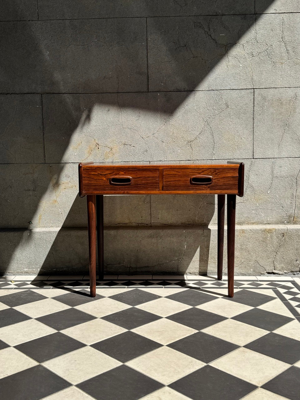 Danish Rosewood Side Table with Drawers