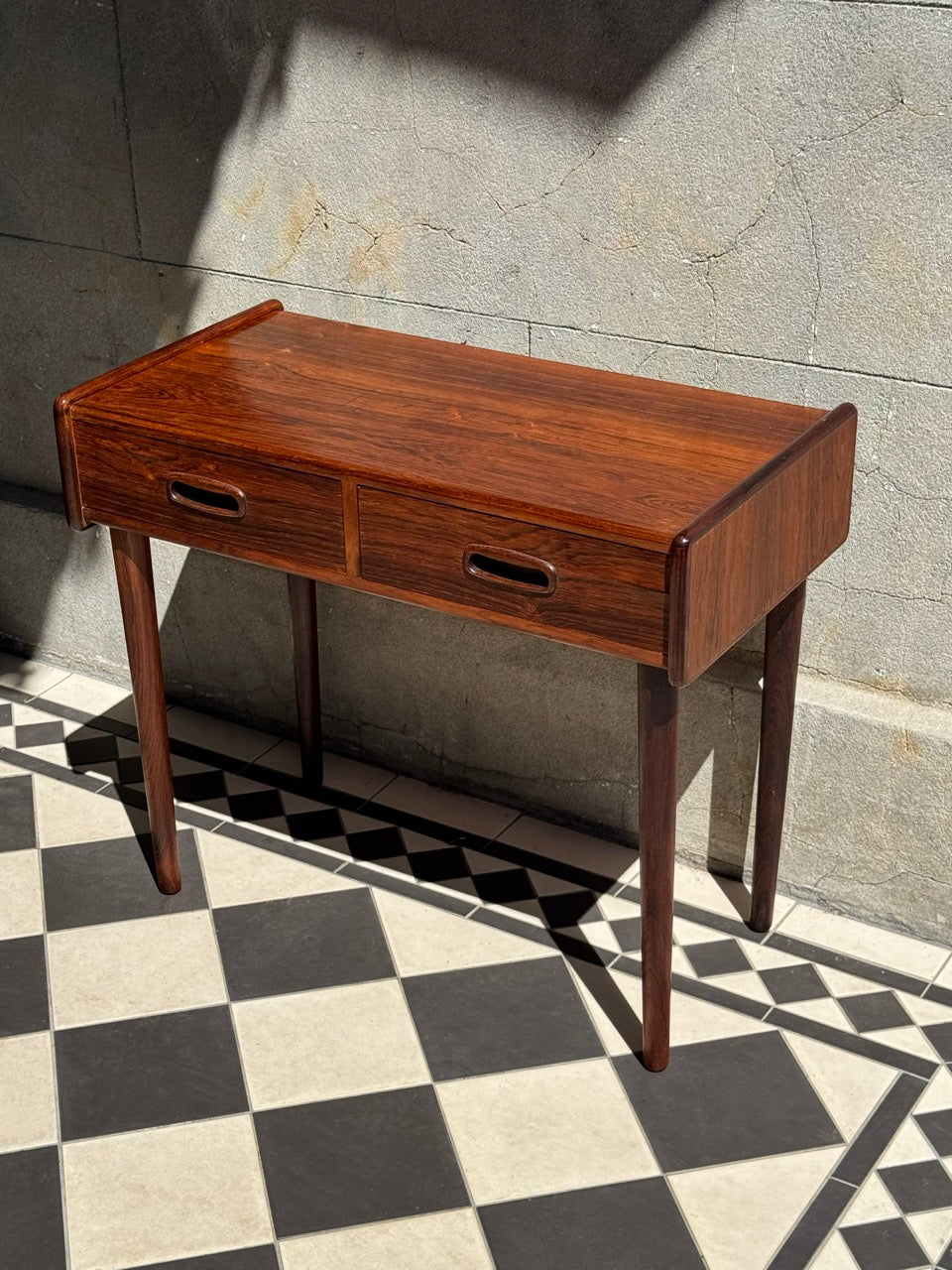 Danish Rosewood Side Table with Drawers