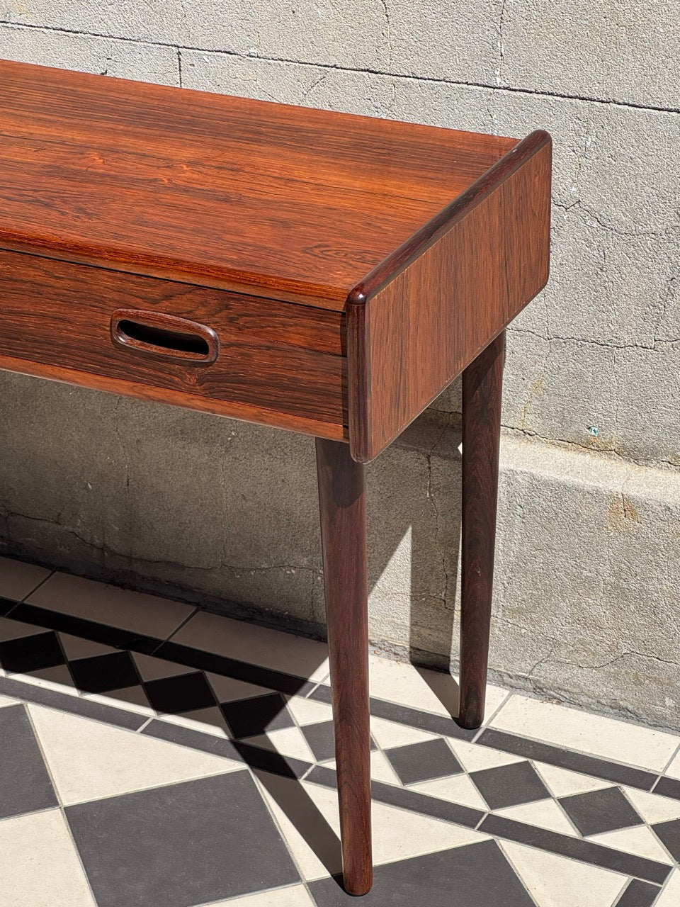 Danish Rosewood Side Table with Drawers
