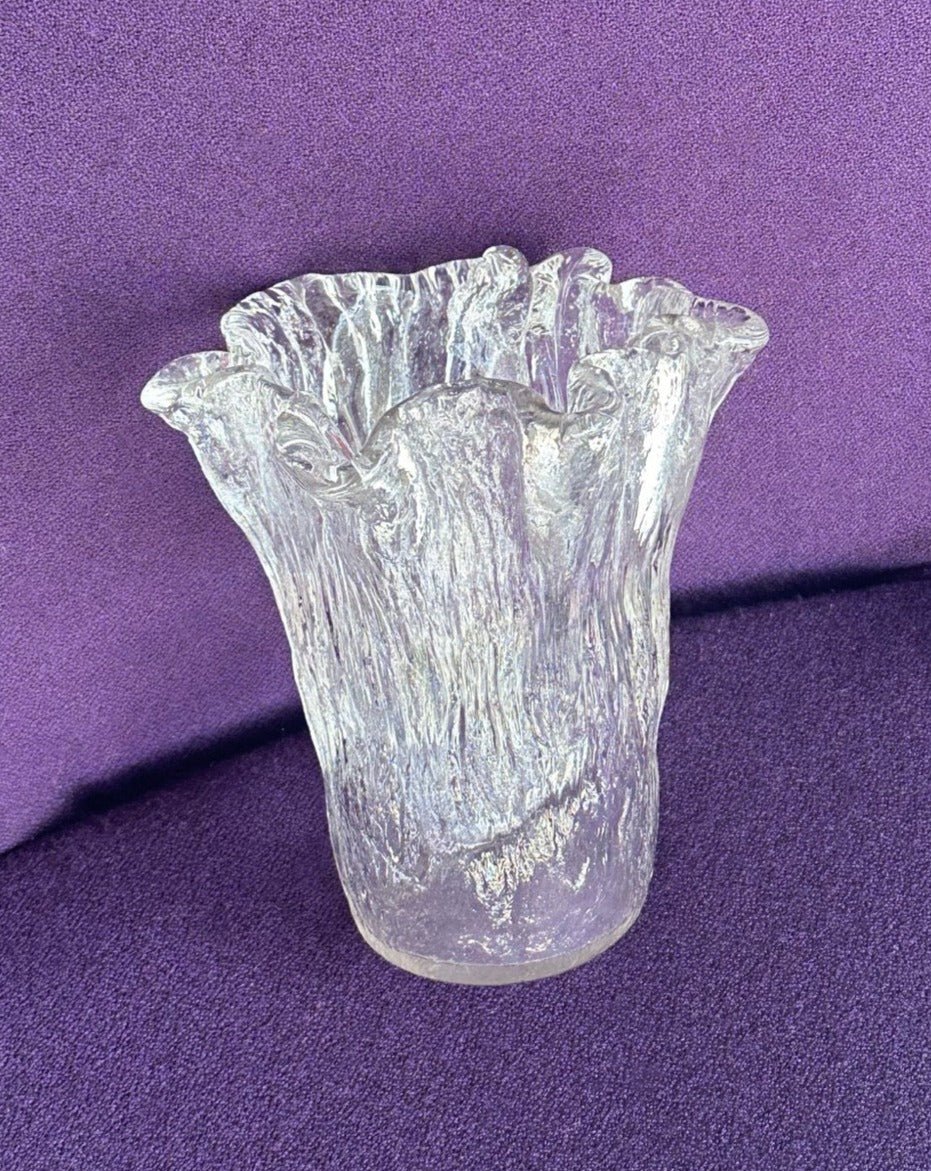 Vintage Ice Glass Vase