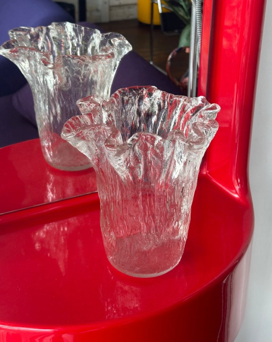 Vintage Ice Glass Vase