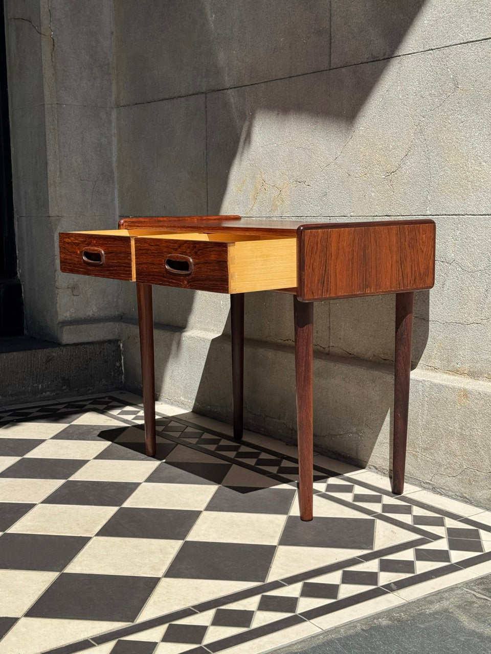 Danish Rosewood Side Table with Drawers