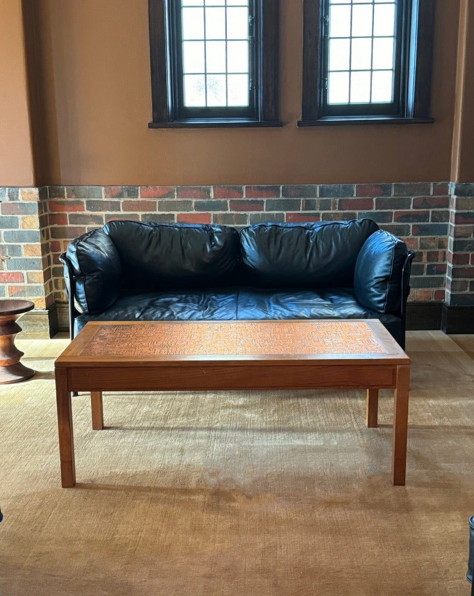Pressed Copper and Teak Coffee Table by Parker