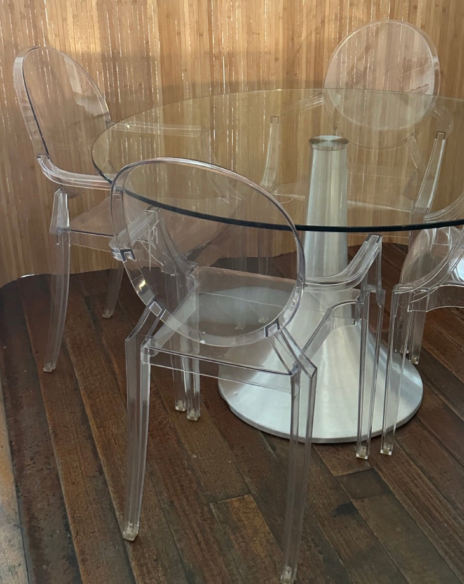 Vintage Glass Dining Table