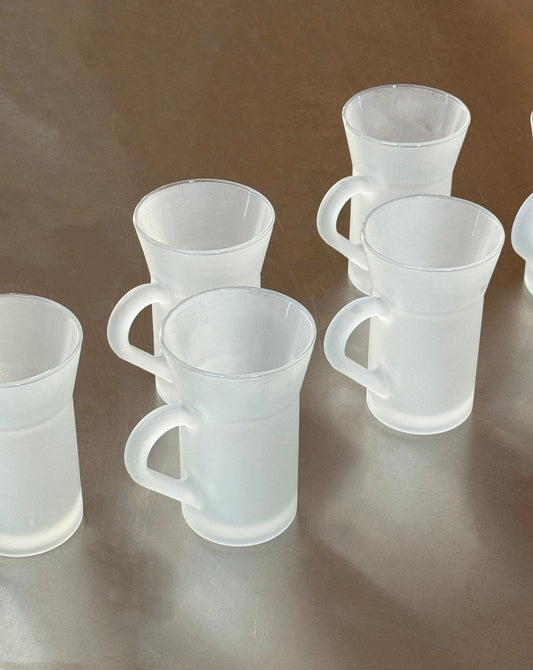 Set of 6 Frosted Glass Mugs