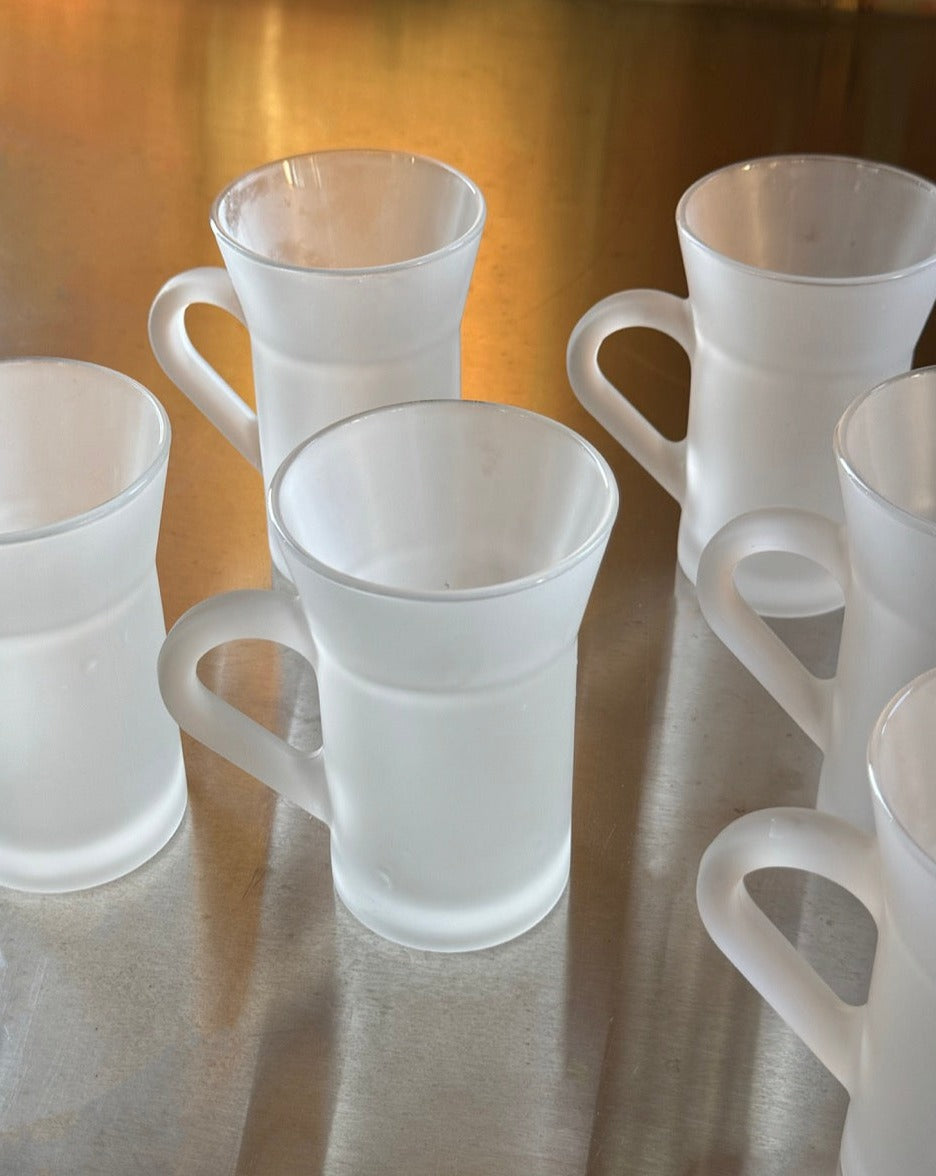 Set of 6 Frosted Glass Mugs