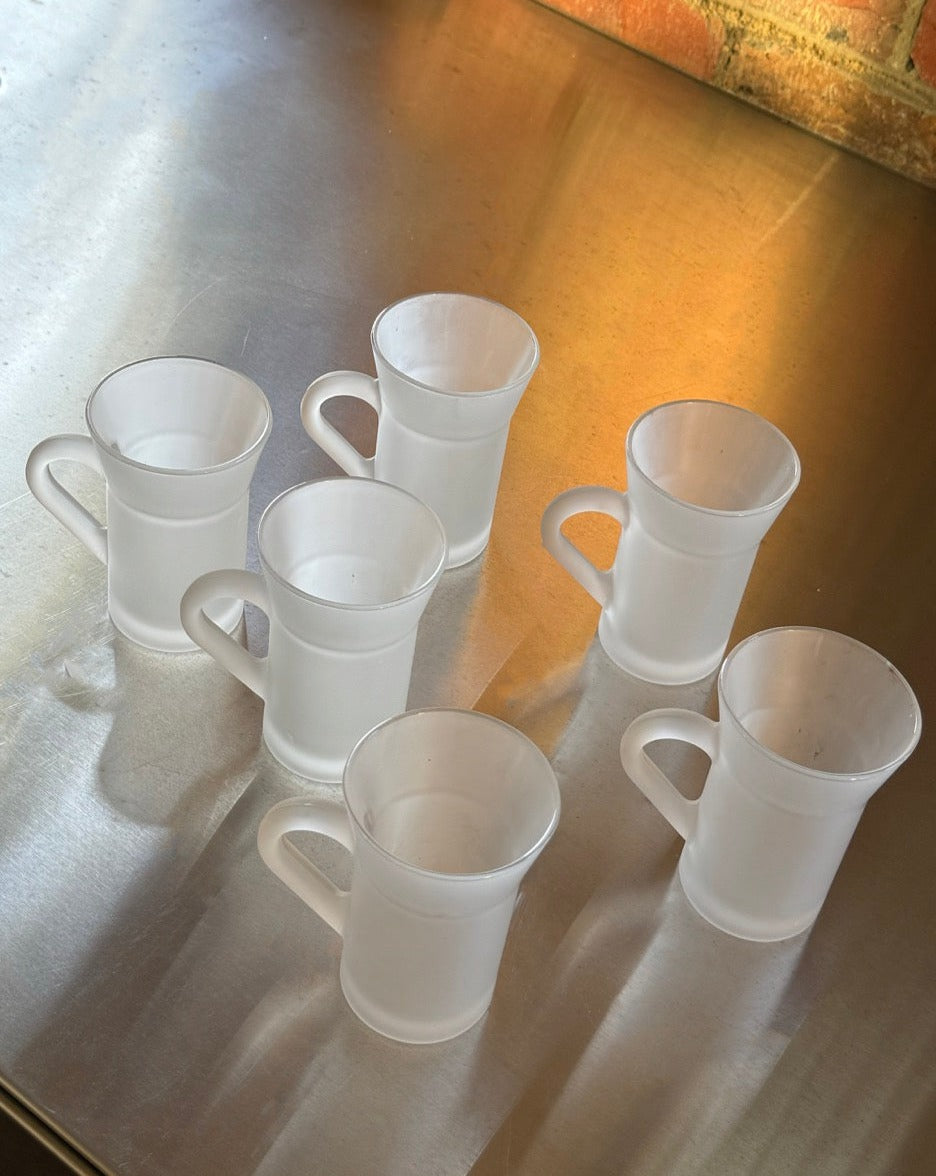Set of 6 Frosted Glass Mugs