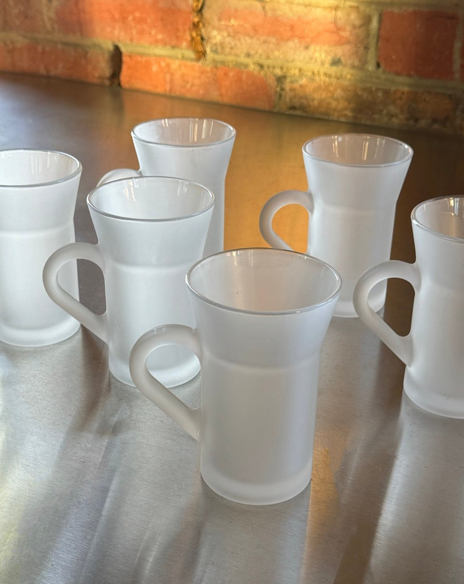 Set of 6 Frosted Glass Mugs