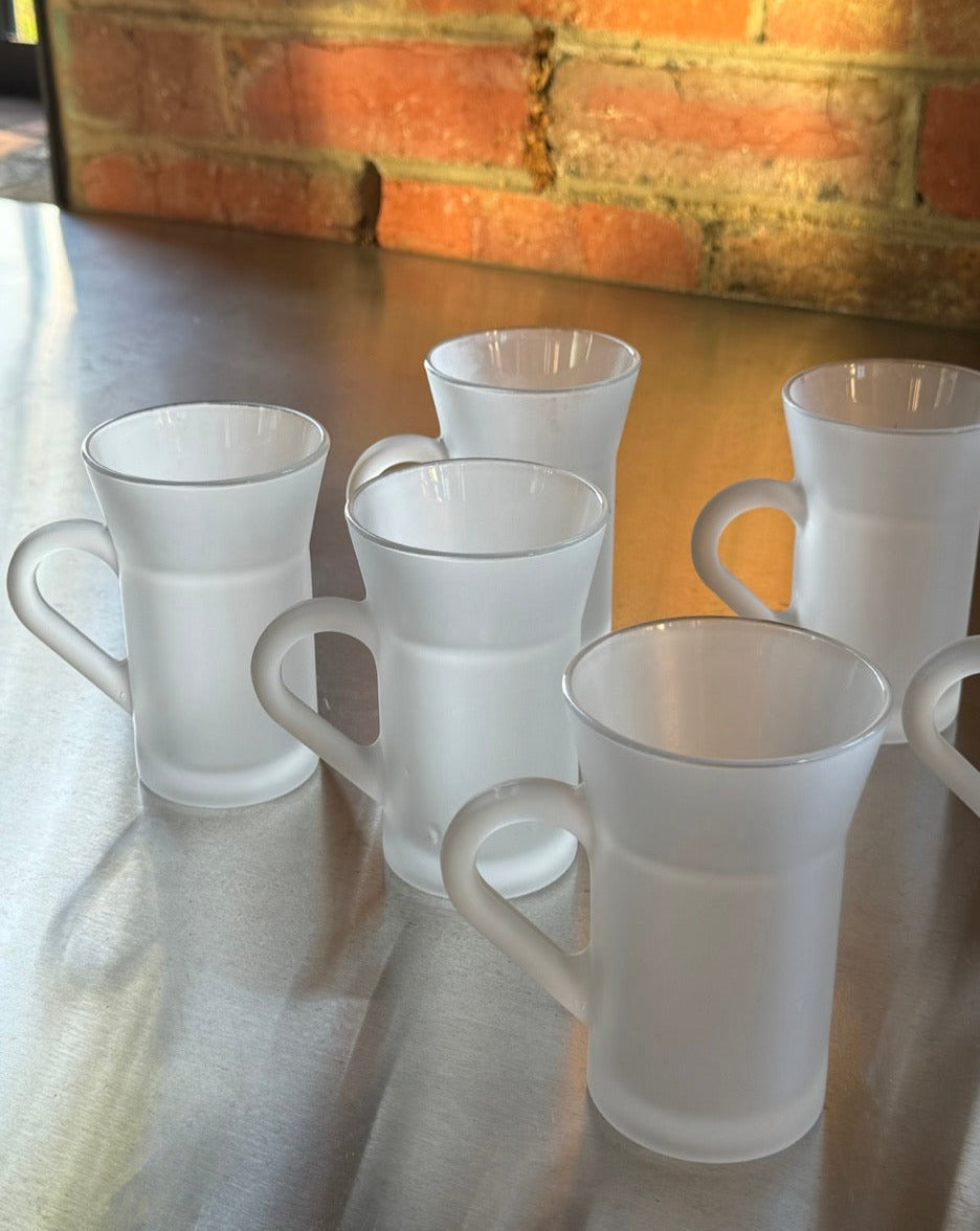 Set of 6 Frosted Glass Mugs