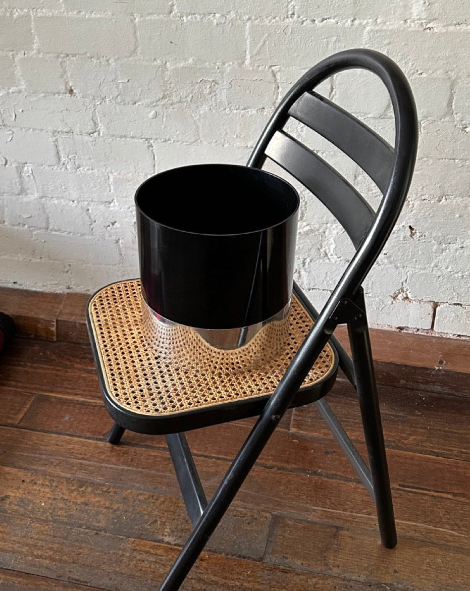 Kartell Waste Paper Bin in Black and Silver