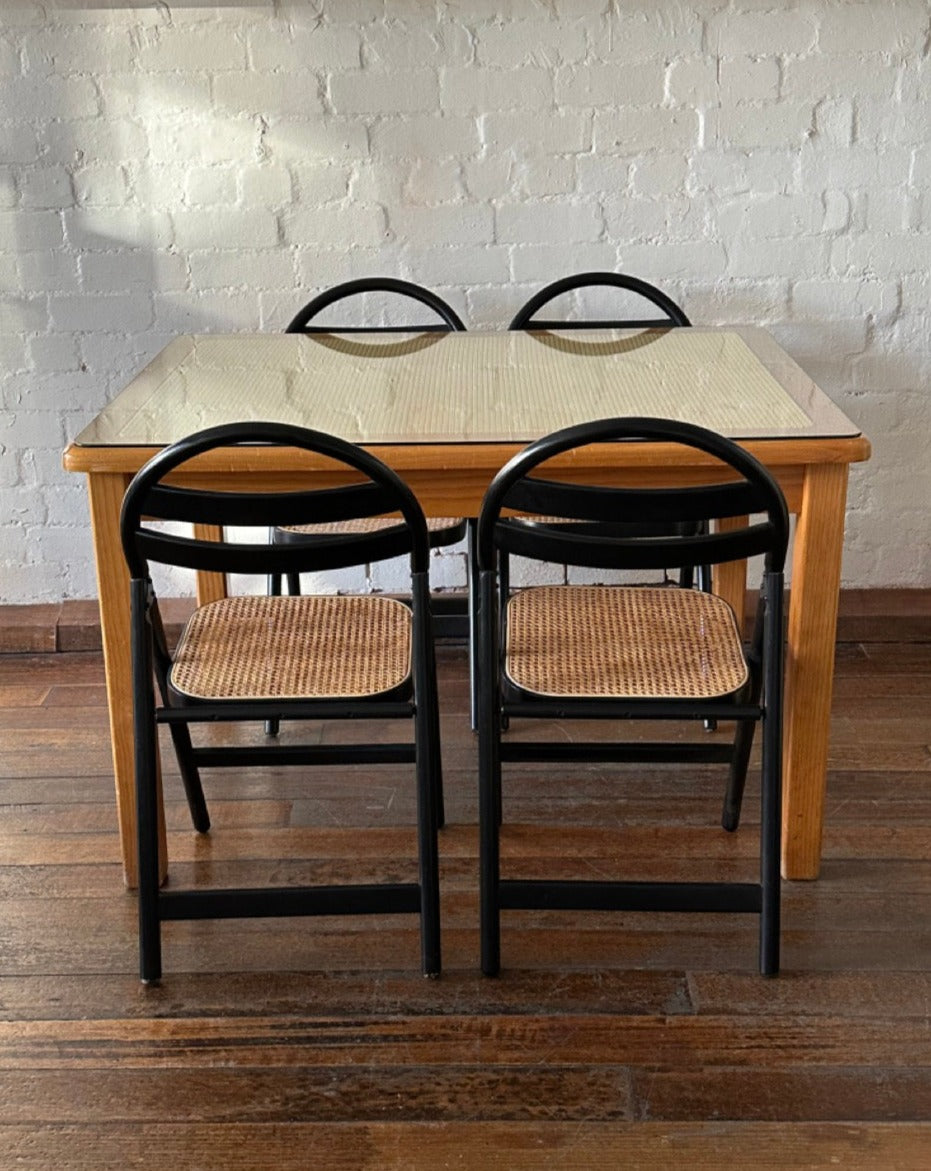 Vintage Rattan Dining Table