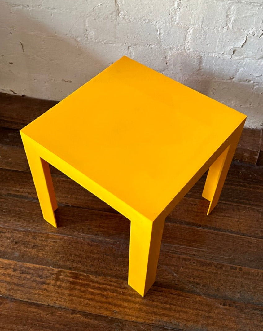 1970s Yellow Plastic Side Table