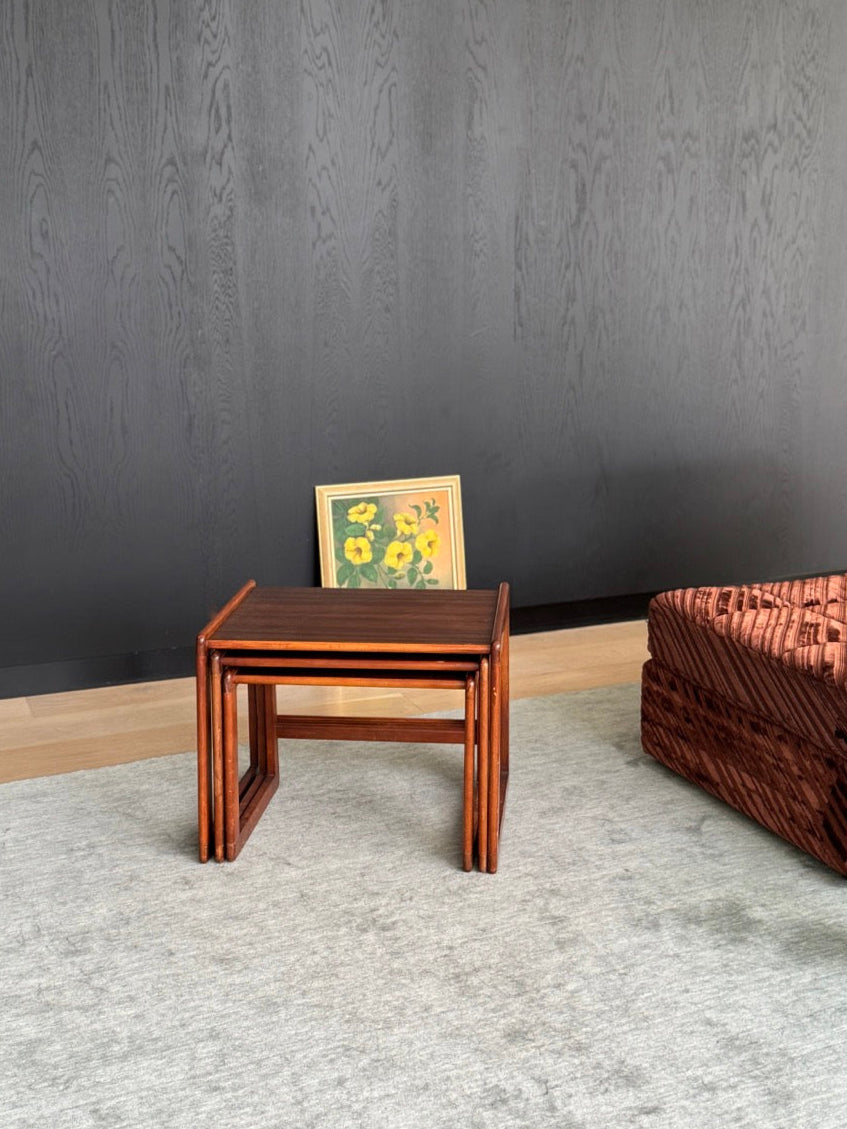 Mid Century Teak Nesting Side Tables