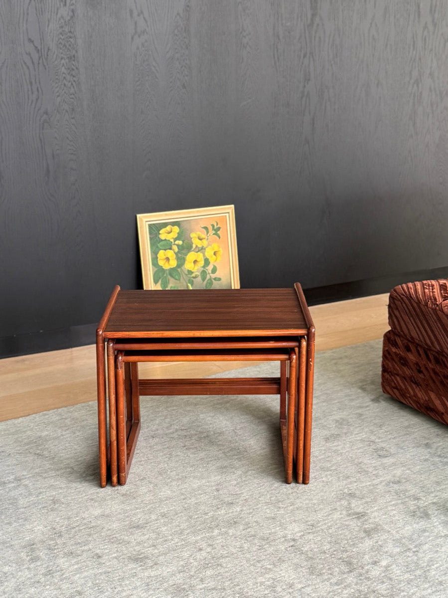 Mid Century Teak Nesting Side Tables