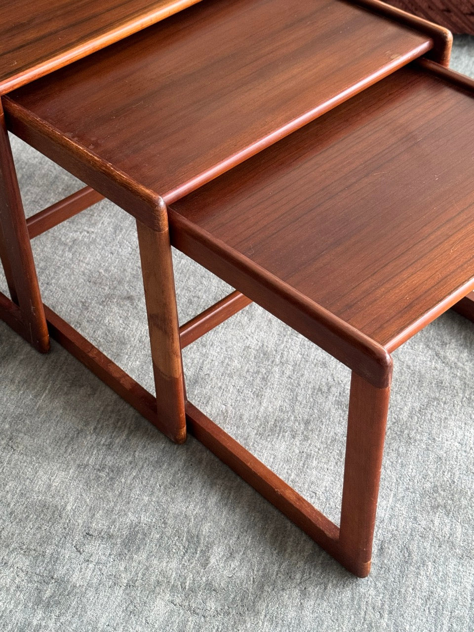 Mid Century Teak Nesting Side Tables