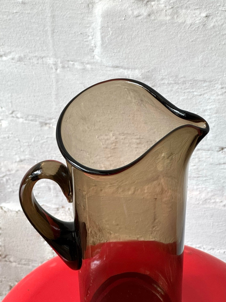 Vintage Smoked Glass Water Jug