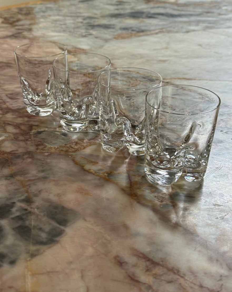 Set of 4 Crystal Whiskey Glasses