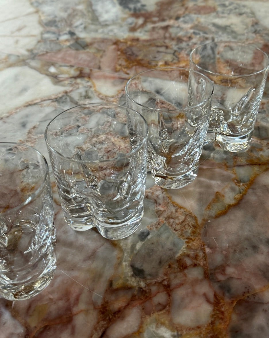 Set of 4 Crystal Whiskey Glasses