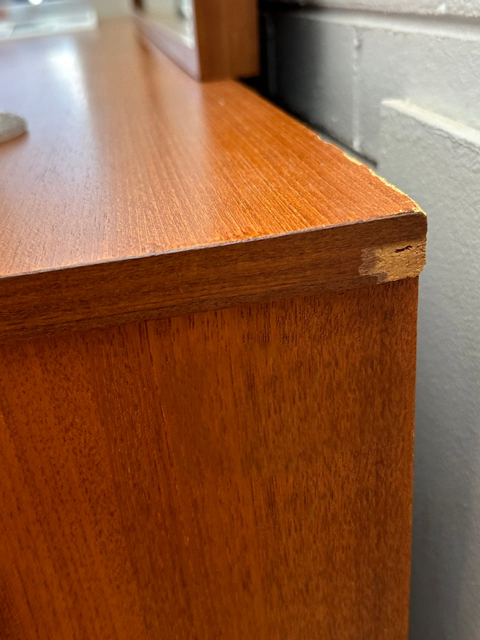 Vintage Teak Dresser with Detachable Mirror