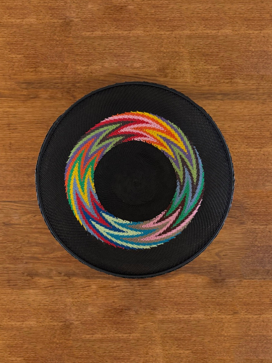 Set of Three Handwoven Zulu Wire Baskets