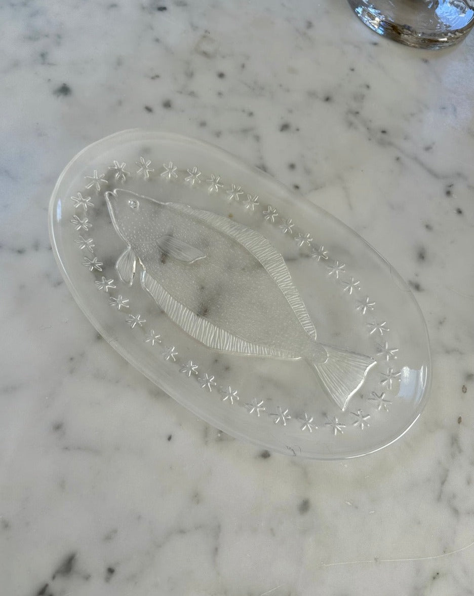 Glass Fish Serving Dish