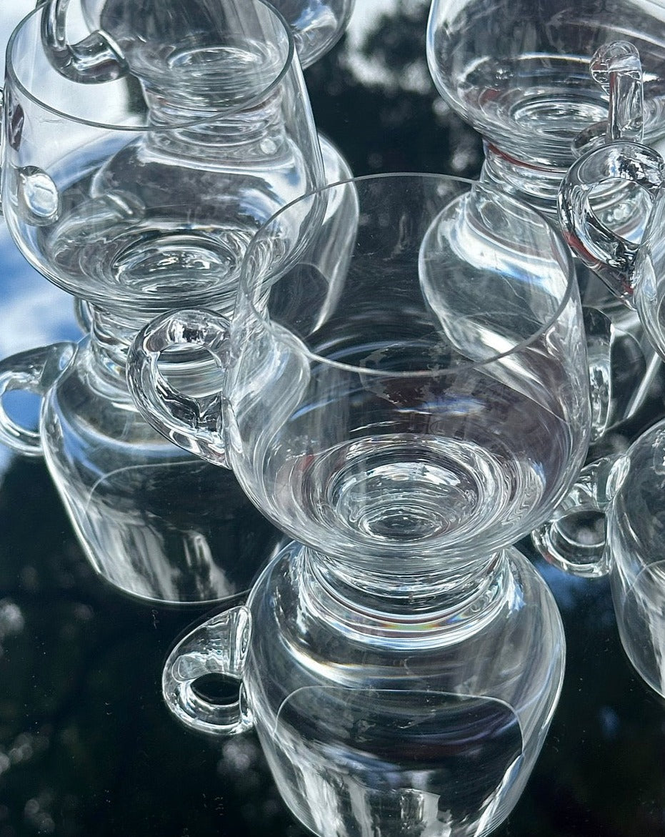 Set of 6 Vintage Glass Mugs