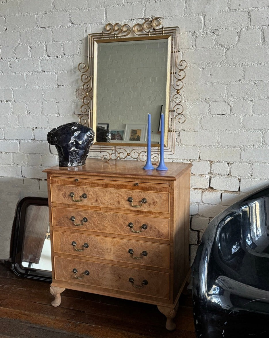 Burl and Walnut Dresser
