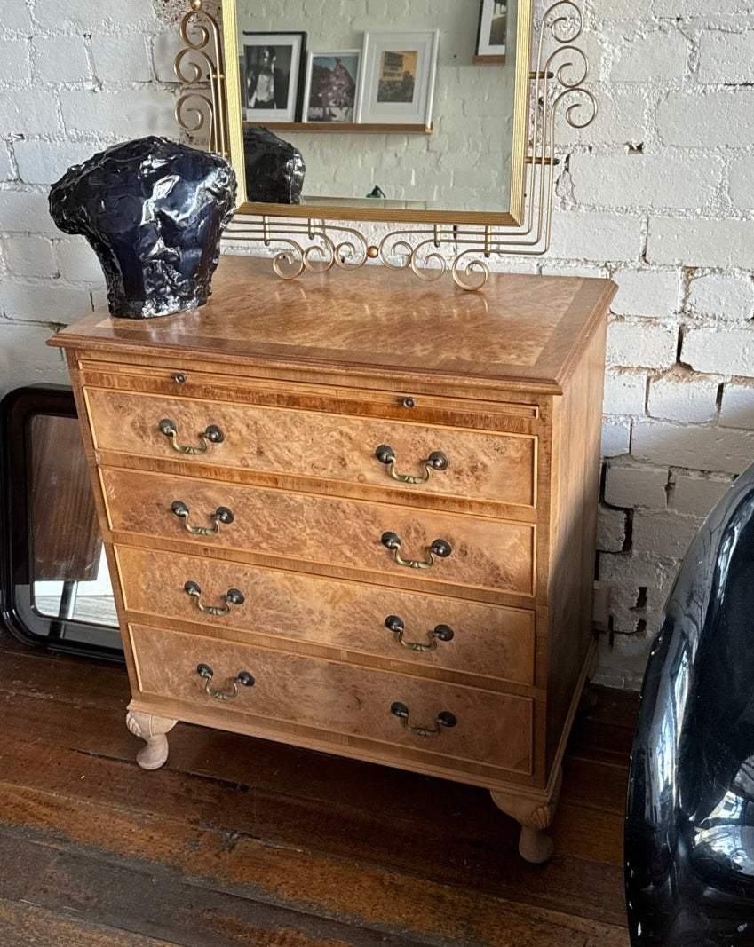 Burl and Walnut Dresser